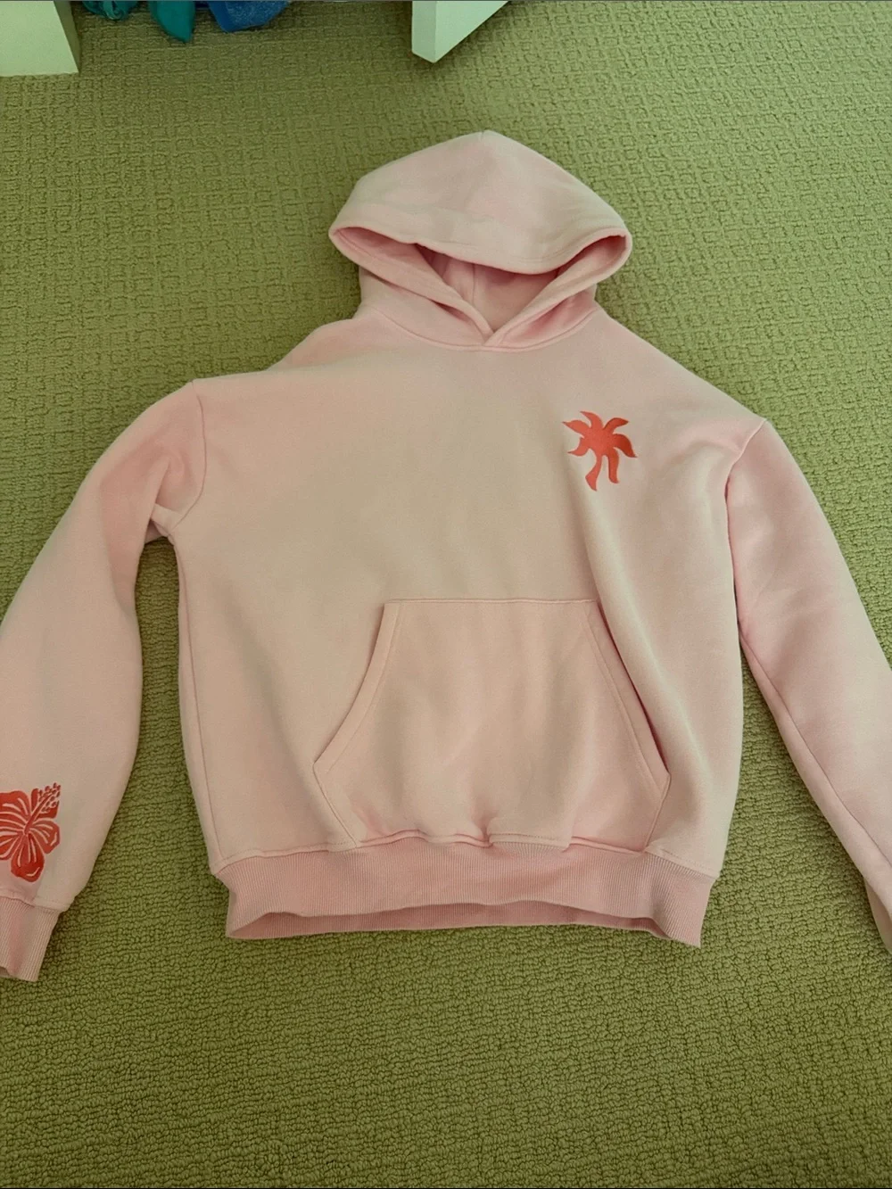Pink Palm Puff - Everything Comes in Waves sweatshirt size small - Picture 2 of 5